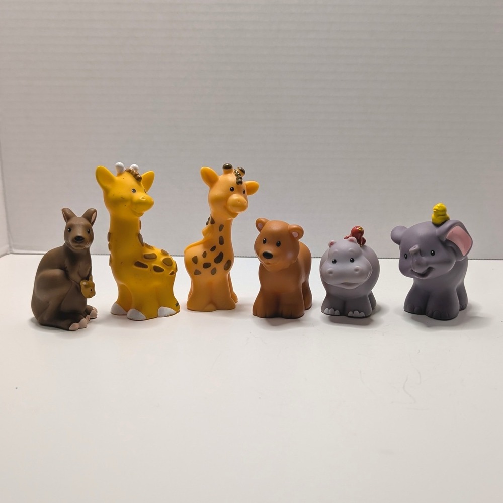 Fisher Price Little People 6 Zoo Ark Replacement Animals Giraffe‎ Elephant Hippo